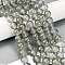 Frosted Transparent Glass Bead Strands, with Gold Powder, Round, Slate Gray, 8mm, Hole: 1mm