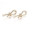 Brass Stud Earring Findings, with 316 Surgical Stainless Steel Pin and Loop, Knot, Light Gold, 32x11x8mm, Hole: 2.2mm, Pin: 0.7mm