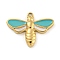 304 Stainless Steel Enamel Pendants, Dragonfly Charm, Golden, Medium Turquoise, 16.5x21x3mm, Hole: 1.5mm
