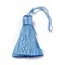 Polyester Tassel Big Pendants, Ice Silk Tassel, Light Sky Blue, 50~57x12mm