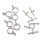 Tibetan Style Toggle Clasps, Cadmium Free & Lead Free, Donut, Silver Color Plated, Donut: 12x1.5mm, Hole: 1.5mm, Bar: 8x19x1.5mm, Hole: 1.5mm, about 930sets/kg