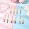 Natural Quartz Crystal Dangle Earrings, with Brass Sun & Moon & Star and 304 Stainless Steel Earring Hooks, Golden, 68~78x18mm