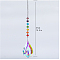 Chakra Theme K9 Crystal Glass Big Pendant Decorations, Hanging Sun Catchers, Teardrop, Colorful, 37cm