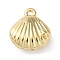 Brass Pendant, Marine Animal Charm, Golden, Shell Shape, 10x9x4mm, Hole: 1mm