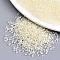 8/0 Glass Seed Beads, Transparent Inside Colours, Round Hole, Round, Beige, 8/0, 3~4x2~3mm, Hole: 0.8mm, about 15000pcs/bag
