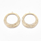 Brass Pendants, Etched Metal Embellishments, Cadmium Free & Nickel Free & Lead Free, Ring, Light Gold, 31.5x30x0.3mm, Hole: 1.2mm