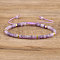 Natural Lepidolite Beaded Braided Bracelets, Adjustable Women's Bracelets, Inner Diameter: 16cm, Bead: 4~4.5x2~2.5mm