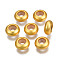 Rack Plating Alloy Beads, Cadmium Free & Lead Free, with Rubber, Slider Beads, Ring, Matte Gold Color, 8.5x4mm, Hole: 2mm