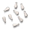 Non-Tarnish 304 Stainless Steel Chain Extender Drop, Stamping Blank Tag, Teardrop, Stainless Steel Color, 8x4x0.6mm, Hole: 0.8mm