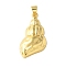 Brass Pendants, Conch Charms, Long-Lasting Plated, Cadmium Free & Lead Free, Rack Plating, Real 18K Gold Plated, 28.5x15x5mm, Hole: 4.5x4mm