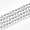 Tarnish Resistant 304 Stainless Steel Ball Chains, with Spool, Stainless Steel Color, 2.5mm, about 39.37 Feet(12m)/roll