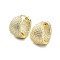 Rack Plating Brass Micro Pave Cubic Zirconia Hoop Earring, Cadmium Free & Lead Free, Long-Lasting Plated, Real 18K Gold Plated, 20x13.5mm