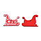 Christmas Spray Painted Wood Big Pendants, with Single-Sided Printed, Sleigh/Sled Charm with Snowflake Pattern, Red, 43x54x2.5mm, Hole: 3mm