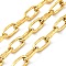 Ion Plating(IP) 304 Stainless Steel Textured Oval Link Chains, Cable Chains, Unwelded, with Spool, Golden, 12x6x1.5mm