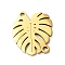 304 Stainless Steel Connector Charms, Hollow Links, Golden, Leaf, 16.5x13.5x1mm, Hole: 1.4mm