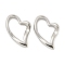 Non-Tarnish 304 Stainless Steel Heart Linking Rings, Stainless Steel Color, 12.5x12.5x2mm