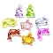 Transparent Acrylic Pendants, Animals, Mixed Shapes, 23~27x15.5~24x8~8.5mm, Hole: 2.2~2.7mm, about: 370pcs/500g