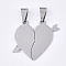 Tarnish Resistant 201 Stainless Steel Split Pendants, for Lovers, A Arrow Through Heart, Stainless Steel Color, 27x33x1mm, Hole: 8x4mm