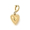 Heart 304 Stainless Steel Pendant Decorations, with Spring Ring Clasps, Ion Plating(IP), Real 18K Gold Plated, 15mm, Pendant: 9x7x1mm