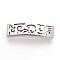 Tarnish Resistant 201 Stainless Steel Slide Charms, Polished, Rectangle, Stainless Steel Color, 42x12x5.5~6mm, Hole: 10x3mm