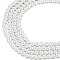 2 Strands Baking Painted Pearlized Glass Pearl Round Beads Strands, White, 8~9mm, Hole: 1mm, about 100~105pcs/strand, 31.4 inch