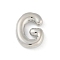 Rack Plating Brass Pendants, Long-Lasting Plated, Lead Free & Cadmium Free, Platinum, Letter G, 18x13x4mm, Hole: 1.8mm