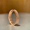 Alloy Finger Rings for Women, with Cubic Zirconia, Rose Gold, US Size 6(16.5mm)
