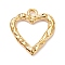PVD Vacuum Plating 304 Stainless Steel Hammered Pendants, Heart, Golden, 18x16x2mm, Hole: 1.8mm