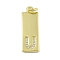 Brass Micro Pave Clear Cubic Zirconia Pendants, Cadmium Free & Nickel Free & Lead Free, Real 18K Gold Plated, Rectangle, Letter U, 23.5x7.5x2mm, Hole: 3mm