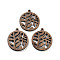 Walnut Wood Pendants, Camel, Flat Round, 33x29x2mm, Hole: 1.8mm