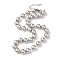 Non-Tarnish 304 Stainless Steel Round Beads Necklace for Women, Stainless Steel Color, 14.76x0.24 inch(37.5x0.6cm)