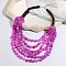 Flat Round Resin & Coconut Heishi Beaded Multi Layered Necklaces for Women, Orchid, 17.72 inch(45cm)