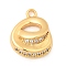 Brass Micro Pave Cubic Zirconia Charms, Nickel Free, Real 18K Gold Plated, Letter E, 15x12.5x4mm, Hole: 1.6mm