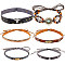6Pcs 6 Styles Imitation Leather Southwestern Cowboy Hat Belt, Overlay Hat Band for Hat Accessories, Mixed Color, 762~1380mm, 1pc/style