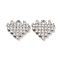Brass Micro Pave Cubic Zirconia Charms, Cadmium Free & Nickel Free & Lead Free, Heart, Real Platinum Plated, 10x11x2mm, Hole: 1.2mm
