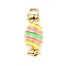 Alloy Enamel Pendants, Golden, Candy, 17x6x6.5mm, Hole: 1.6mm