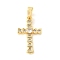 Brass Micro Pave Cubic Zirconia Pendants, Cadmium Free & Nickel Free & Lead Free, Cross Charms, Real 18K Gold Plated, 18.5x11x3mm, Hole: 4.5x2.5mm