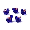 Handmade Lampwork Beads Strands, Tortoise with Flower, Medium Blue, 15~18x15~18x11~12.5mm, Hole: 1.2~1.8mm, about 30~35pcs/strand, 15.35~17.52 inch(39~44.5cm)