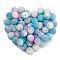 50Pcs Imitation Pearl Acrylic Beads, Berry Beads, Combined Beads, Round, Deep Sky Blue, 10mm, Hole: 1mm