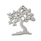 304 Stainless Steel Pendants, Tree Charm, Laser Cut, Anti-Tarnish, Stainless Steel Color, 32x29x1.5mm, Hole: 1.8mm