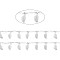 Tarnish Resistant Handmade 304 Stainless Steel Scalloped Bar Link Chains, Soldered, with Leaf Charms and Card Paper, Stainless Steel Color, Bar Link: 16x2x3mm, Leaf: 14x6x0.5mm, about 16.4 Feet(5m)/card
