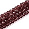 Glass Beads Strands, Faceted, Rondelle, Coconut Brown, 6x5mm, Hole: 1mm, about 80~85pcs/strand, 38~40cm