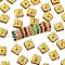 Brass Rhinestone Spacer Beads, Grade A, Square, Nickel Free, Golden, Mixed Color, 7x7x3mm, Hole: 1mm