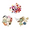 100G Handmade Polymer Clay Disc Bead, with 10Pcs Alloy Enamel Pendant, for DIY Finding, Mixed Shapes, 11~26x11~28x1~3.5mm, Hole: 1.4~2mm
