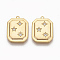 Brass Micro Pave Clear Cubic Zirconia Pendants, for DIY Jewelry Making, Nickel Free, Rectangle Octagon, Real 18K Gold Plated, 17x12x2mm, Hole: 1mm