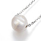 304 Stainless Steel Pendant Necklaces, with Freshwater Pearl Beads and Lobster Claw Clasps, Stainless Steel Color, 17.7 inch(45cm)
