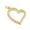 Rack Plating Brass Micro Pave Cubic Zirconia Pendants, Long-Lasting Plated, Lead Free & Cadmium Free, Real 18K Gold Plated, 16x20x2mm, Hole: 3mm