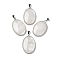 Natural Rose Quartz Pendants, Oval Charms with Platinum Plated Metal Findings, 39.5x26x6mm, Hole: 7.6x4mm