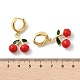 Серьги-кольца из вишневой латуни с эмалью EJEW-M077-14G-03-3