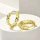Серьги-кольца из латуни с прозрачным фианитом EJEW-M047-18G-1